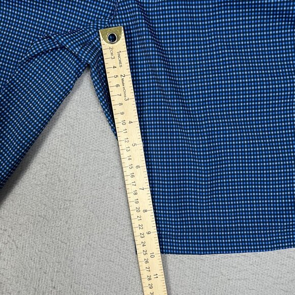Ben Hogan Shorts Chino Mens Blue Plaid Check Golf Stretch Flat Front Size 38 - Picture 9 of 10